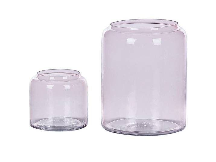 Beliani Dekovase Glas rosa Rasam, Rosa, Mode, 20 cm, Dekoration, Vasen, Glasvasen