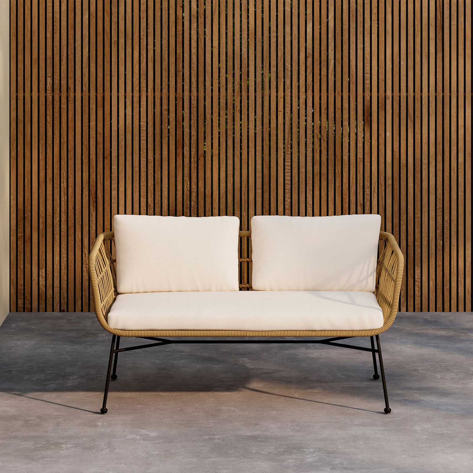 Nohr Tuinbank Marison Rattan Naturel 140cm