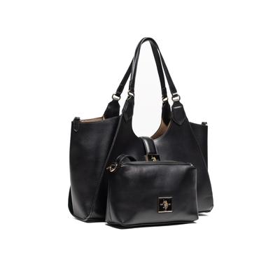 Tragetasche U.S. POLO ASSN. "MARGARET DOUBLE HANDLE BAG Damen", Damen, Gr. B/H/T: 16cm x 25cm x 16cm onesize, schwarz, Polyurethan, Taschen, Tragetasche Damen, Shopper, Einkaufstasche, Fashion, Lifestyle, Sale
