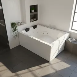 Indoor Whirlpool Doppelbadewanne 190x140 cm, 16 Massagedüsen LED, groß, freistehend, 2 Personen, Acryl, Caribia DYNASTY XL Basic, Made in Germany