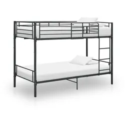 vidaXL Etagenbett Schwarz Metall 90×200 cm