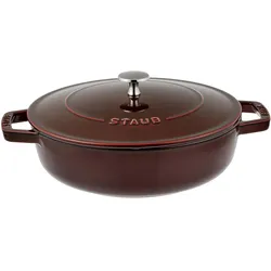 Staub 40511-512-0 Bräter mit Chistera, Induktionsgeeignet, Gusseisen, Grenadine, Pfanne + Kochtopf, Rot