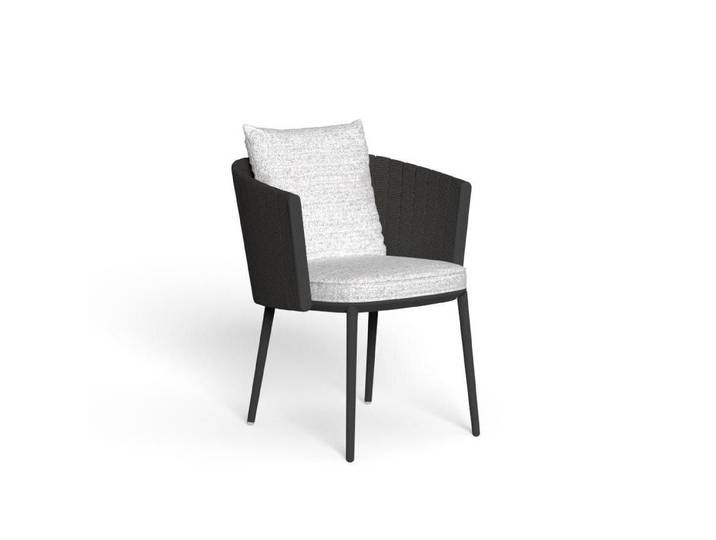 TALENTI chaise avec accoudoir d'extérieur SALINAS Collection Icon (Graphite/ Mambo pearl - Tissu et aluminium)