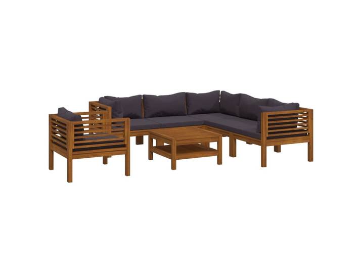 vidaXL 7-tlg. Garten-Lounge-Set mit Auflage Massivholz Akazie