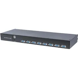 Intellinet Modularer 8-Port KVM-Switch mit VGA-Schnittstelle Zur Verwendung mit Rackmount LCD-Konsolen 50803..., KVM Switch, Schwarz