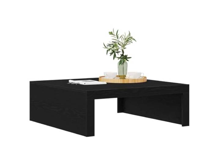 KTHLBRH Couchtisch Eiche Schwarz 100 x 100 x 35 cm Mehrschichtiges Holz, große Platte, einfache Montage, Verwendung im Innenbereich, modernes Design