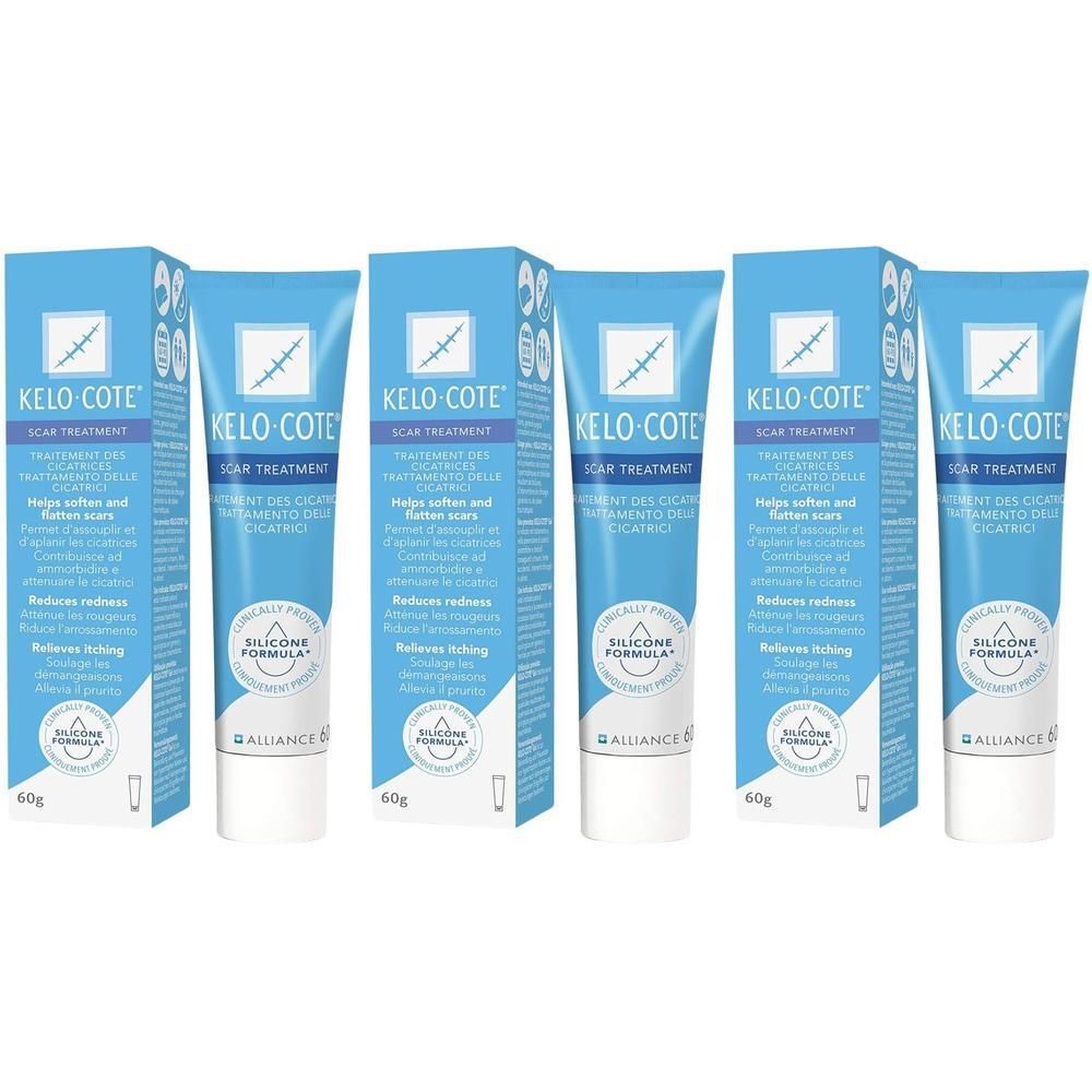 Kelo-Cote Silikon Gel zur Behandlung von Narben x3 3x60 g