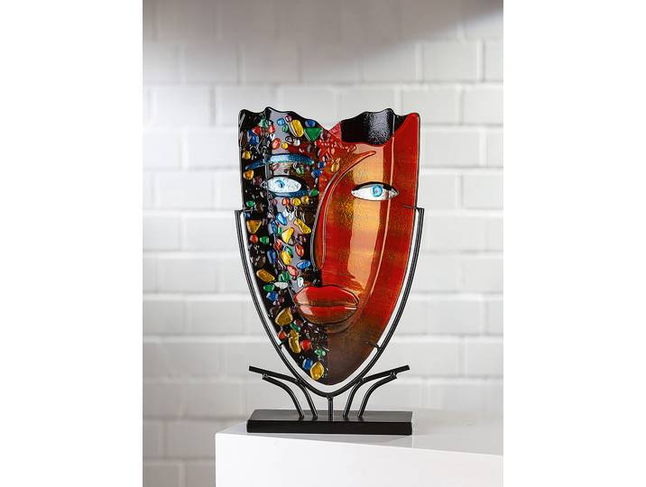 Gesichtsvase Visage 30 x 49 x 10cm Schwarz/Rot