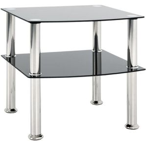 Haku-Möbel Beistelltisch 15508, schwarz, aus Glas / Metall, quadratisch, (B/H) 45 x 44 cm