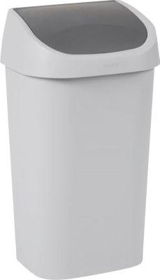 Curver Abfallbehälter Mistral, Swingdeckel, 100% Recycling-Kunststoff, B 400 x T 300 x H 690 mm, 50 Liter, grau/anthrazit