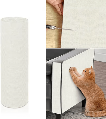 Inspire Curations ScratchGuard DIY Cat Scratcher Mat Self Adhesive Sofa & Furniture Protector Roll warm White