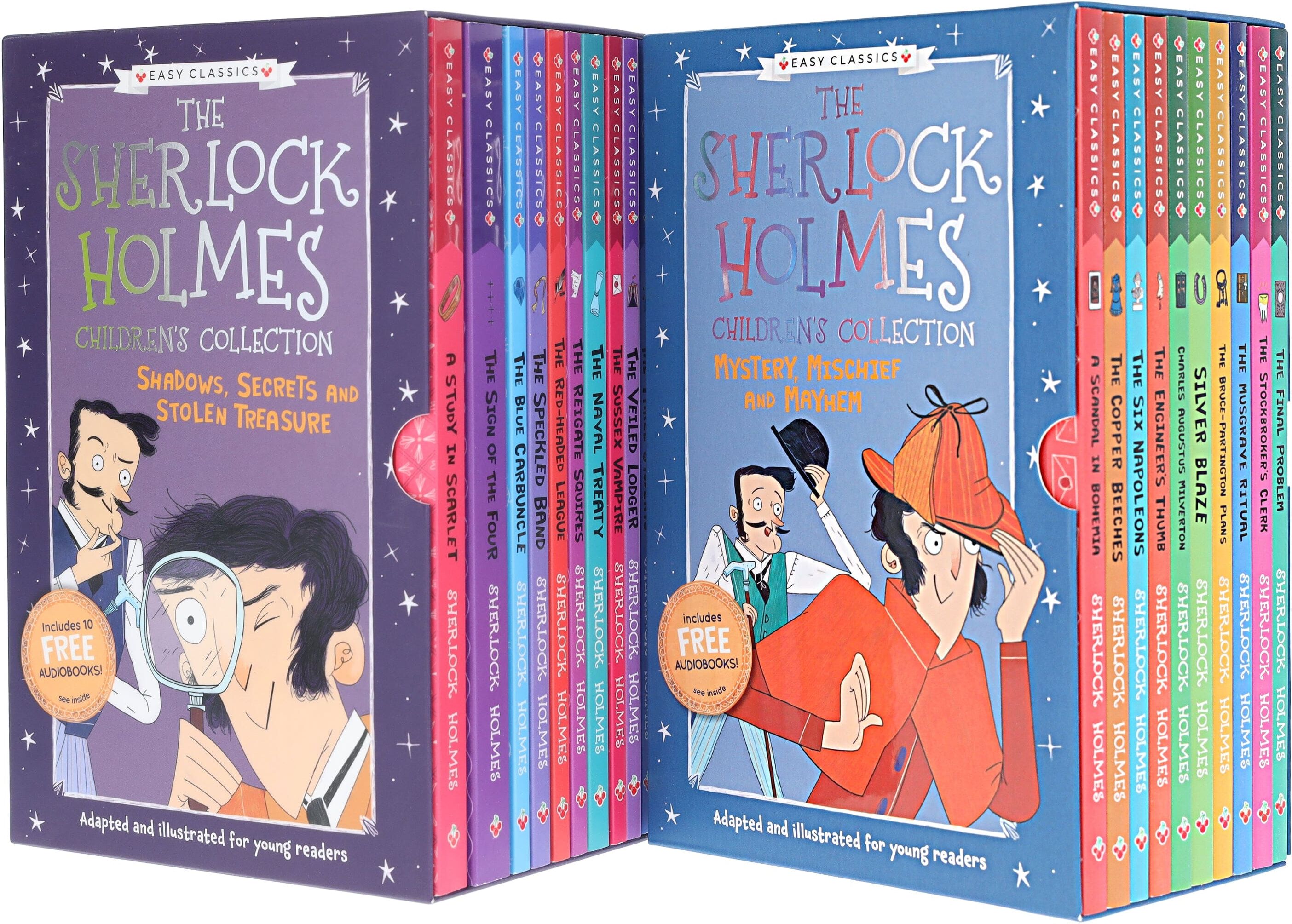 Sherlock Holmes Children's Collection 20 Books (Series 1 & 2) by Sir Arthur Conan Doyle - Ages 7-9 - Paperback Sweet Cherry Publishing