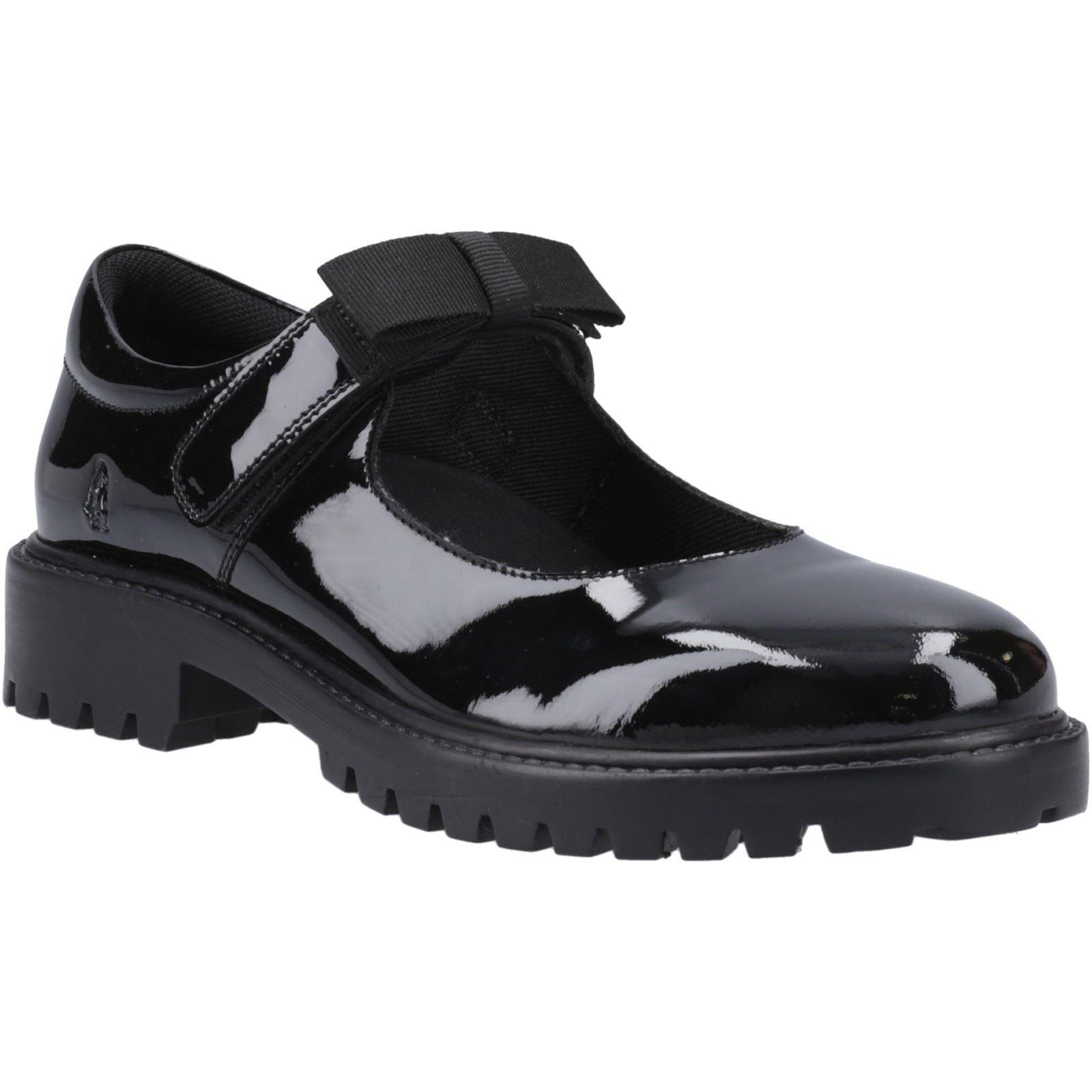 Hush Puppies Astrid Schleife Leder Mädchen Schwarz Schuhe