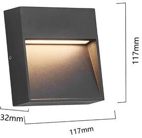 Inspire Curations Universal Waterproof Outdoor LED Surface Mounted Wall Light 12V 220V Garage & Entrance Lamp 117x117b Warm Light 12v