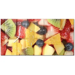 WANDUHR aus Glas 60x30 cm - Obstsalat