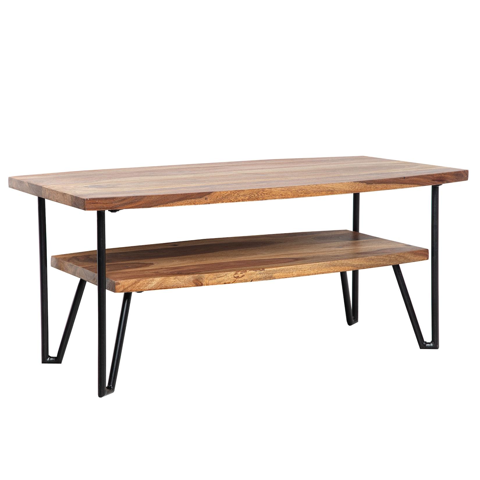 KADIMA DESIGN Couchtisch im Industrial-Style aus Sheesham Massivholz und Metall, 90x50x40 cm – KADIMA DESIGN