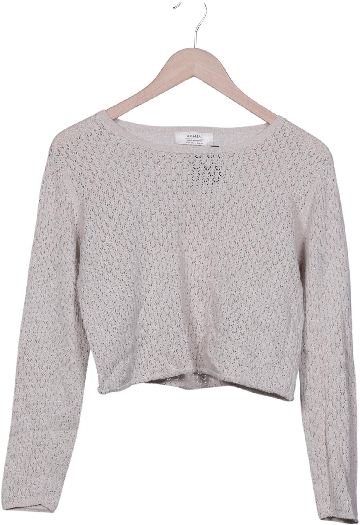 Pull & Bear Damen Pullover, Beige, Gr. M, Baumwolle - Second Hand