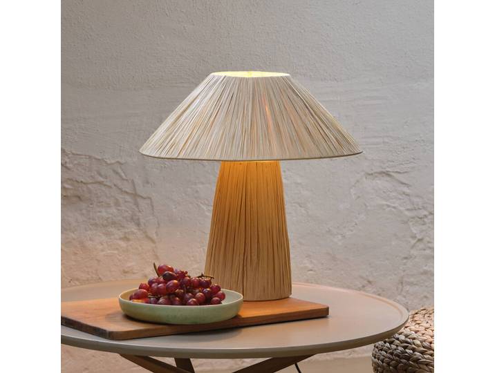 OSRAM Tischlampe Decor Bamboo Paper Hut, braun / rost, für Wohn- / Esszimmer, Bambus, Landhaus / Rustikal