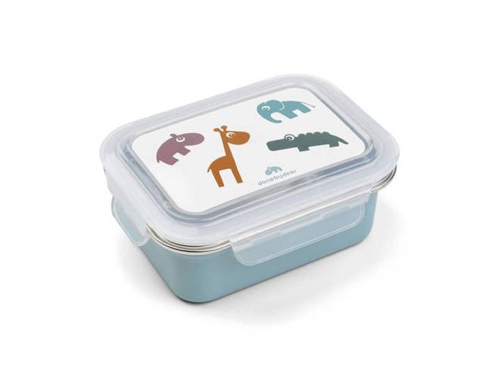 Done by Deer Metalen lunchbox Deer friends - Blauw