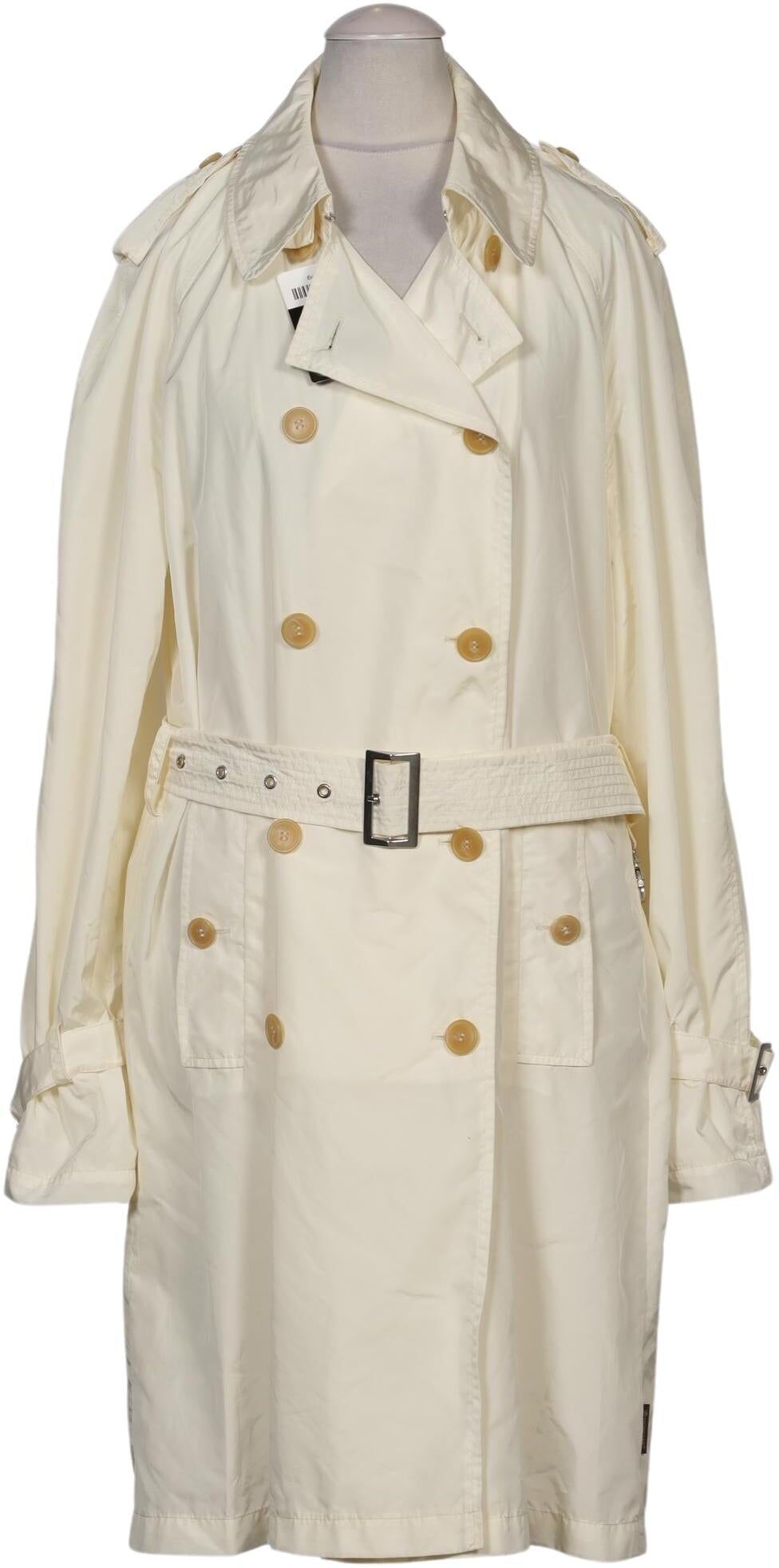 Moncler Damen Mantel, Cremeweiß, Gr. S, Synthetik / Leder - Second Hand