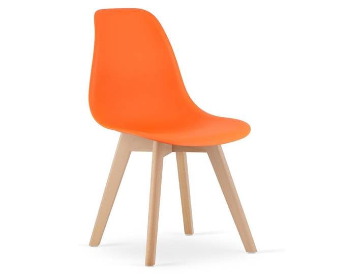 Chaise design Kito orange avec pieds en bois de hêtre