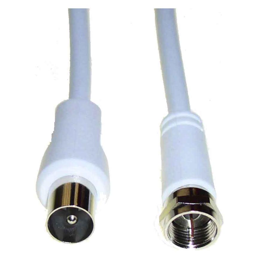 E+P FP 15. Anschluss 1: F plug, Anschluss 2: coax plug. Kabellänge: 1,5 m, Produktfarbe: Weiss, Imped (Antennenkabel) (FP15)