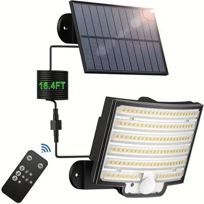 Inspired Finds Solar LED Motion Sensor Outdoor Flood Light Wireless Waterproof Security Light For Patio, Garage, Porch & Yard white