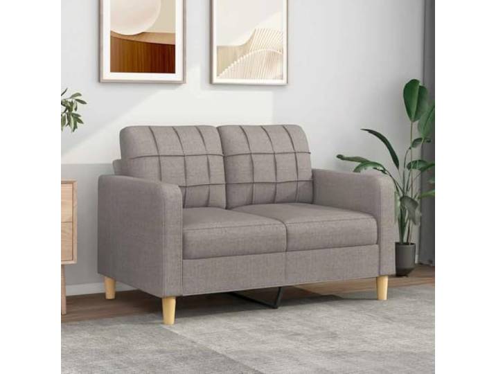 HEFZGDB 2-Sitzer Sofa Taupe 120 cm Stoffbezug Modernes Wohnzimmer Sitzmöbel Strapazierfähig Robustes Metallgestell Dicke Polsterung Bequeme Sitzflächen Atmungsaktiv Langlebig