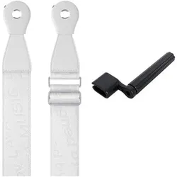 Lava Music Gitarrengurt Ideal Strap 2 Weiss mit Saitenkurbel, Gitarre Zubehör, Weiss