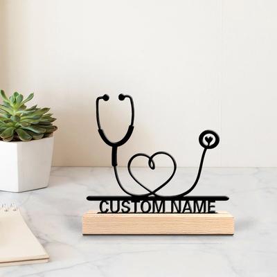 Personalized Stethoscope Metal Statue Desk Decor Personalized Stethoscope Metal Statue Desk Decor