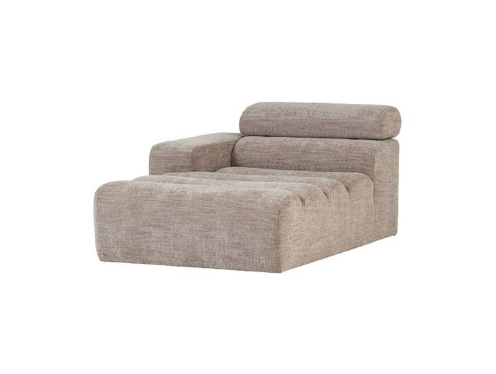 Chaise longue gauche polyester naturel chiné NOVI