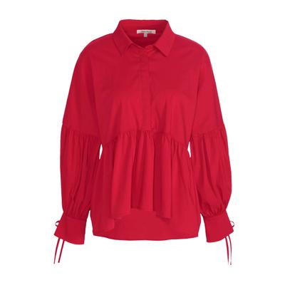 Hemdbluse ALBA MODA "Bluse Bluse", Damen, Gr. 42, rot, Obermaterial: 73% Baumwolle CO. 23% Polyamid PA. 4% Elasthan EL., Modern, Blusen Hemdbluse