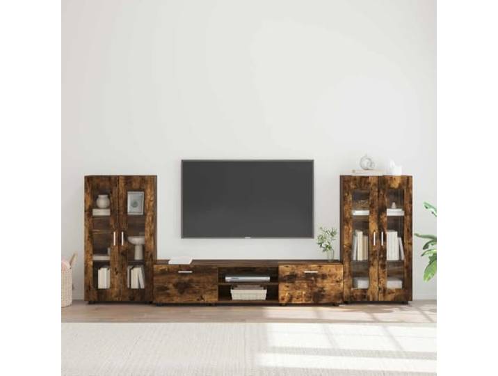 WXGTBKPR TV-Schrankset 3-TLG. aus Holzwerkstoff, Sideboard, Wohnwand Modernes Design, Vielseitiger Stauraum, Pflegeleichte matte Oberfläche