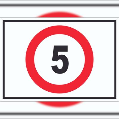 HB-Druck Tempo 5 km/h Geschwindigkeitsbegrenzung Aufkleber Symbol A4 (210x297mm)