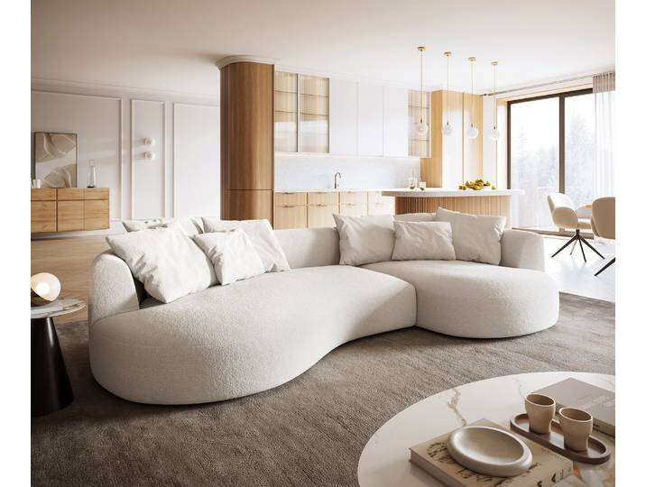 Big-Sofa Edina 330x170 cm Bouclé Soft Beige, Big Sofas