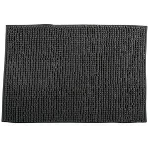 MSV Badematte Badteppich Chenille, 40 x 60 cm, grau, aus 100 % Polyester, rutschfest