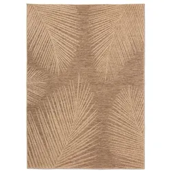 Outdoorteppich Kreta 160 x 230 cm Polypropylen Beige Natur