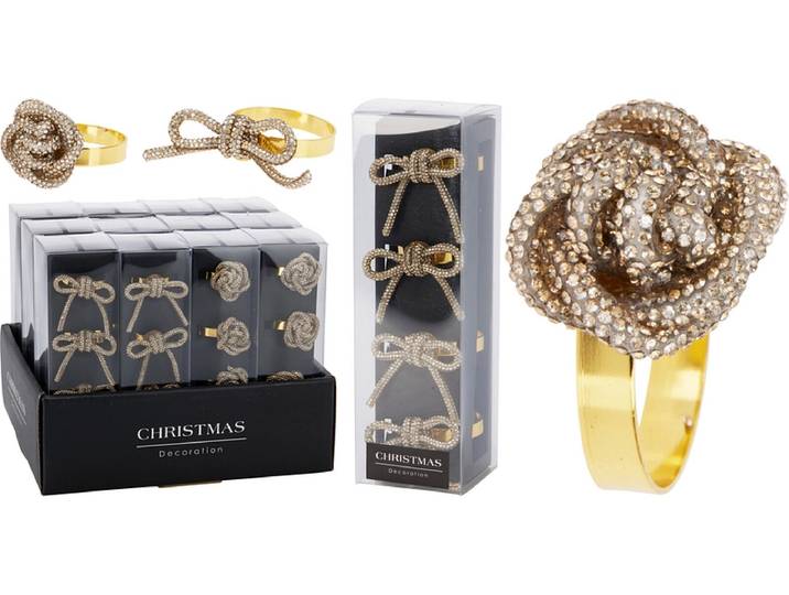 Serviettenring MERRY 4-teilig goldfarben