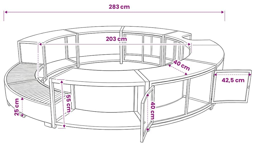 vidaXL Whirlpool-Umrandung Schwarz Poly-Rattan