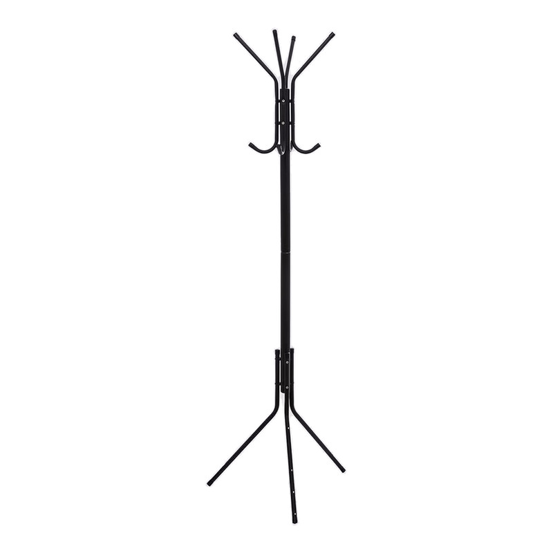 5five Metalen kapstok met 8 haken, Zwart, B/D/H: 51 x 44 x 171 cm