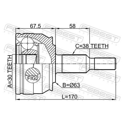 FEBEST Gelenksatz, Antriebswelle 2310-T6 Vorderachse für VAG