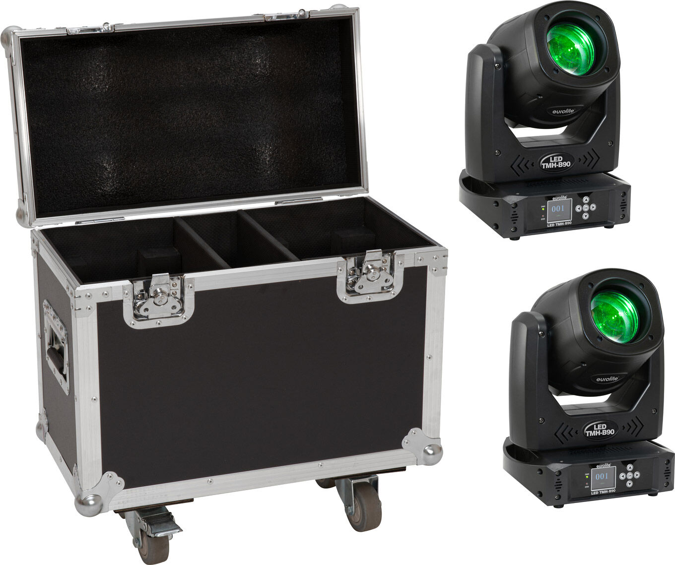 EuroLite Set 2x Led Tmh-B90 + Case Mit Rollen