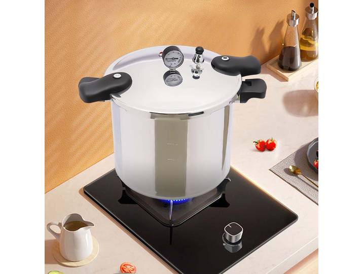 Autocuiseur en alliage résistant à la pression, pot épaissi, manomètre, soupape de sécurité, VPN, 90Kpa, 22L