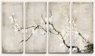 "Set of 4 Natural Sakura Blossoms Art - 36"" X 16"" - Ballard Designs"
