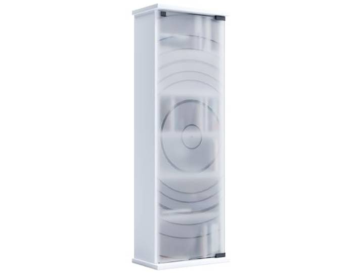 VCM Houten CD DVD-standaard Plankkast Opbergrek Staande Plank Glazen Deur Tilano M Houten CD DVD-standaard Plankkast Opbergrek Staande Plank Glazen Deur Tilano M Wit