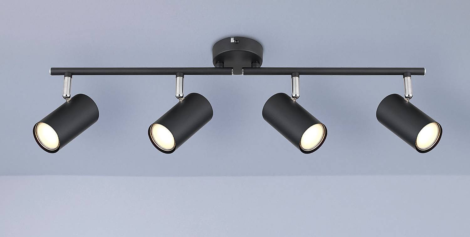 Globo Moderne Plafondlamp Zwart en Chroom met GU10 LED-mogelijkheid