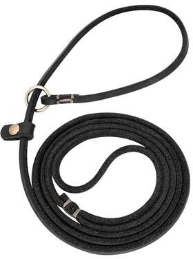 Uplift Picks Leather Dog Leash With Slip Chain Collar For Small Dogs 4ft And 5ft Lengths black 155 Cm