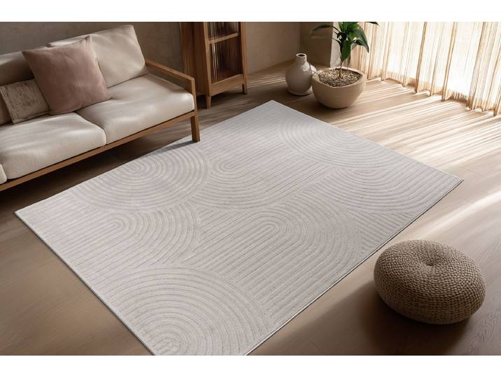 Kurzflorteppich Bandito 325 Silber/Silber 120 x 170cm Polyester