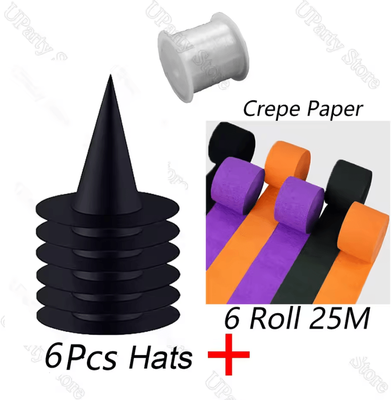 Inspire Curations Hanging Witch Hat Set Halloween Witch Hats Floating Wizard Decorations For Home & Party Decor 12pcs Mixed B
