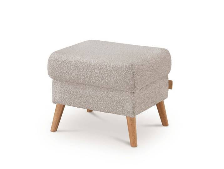 Polsterhocker 'Bordeaux' Wildeiche Stoff beige